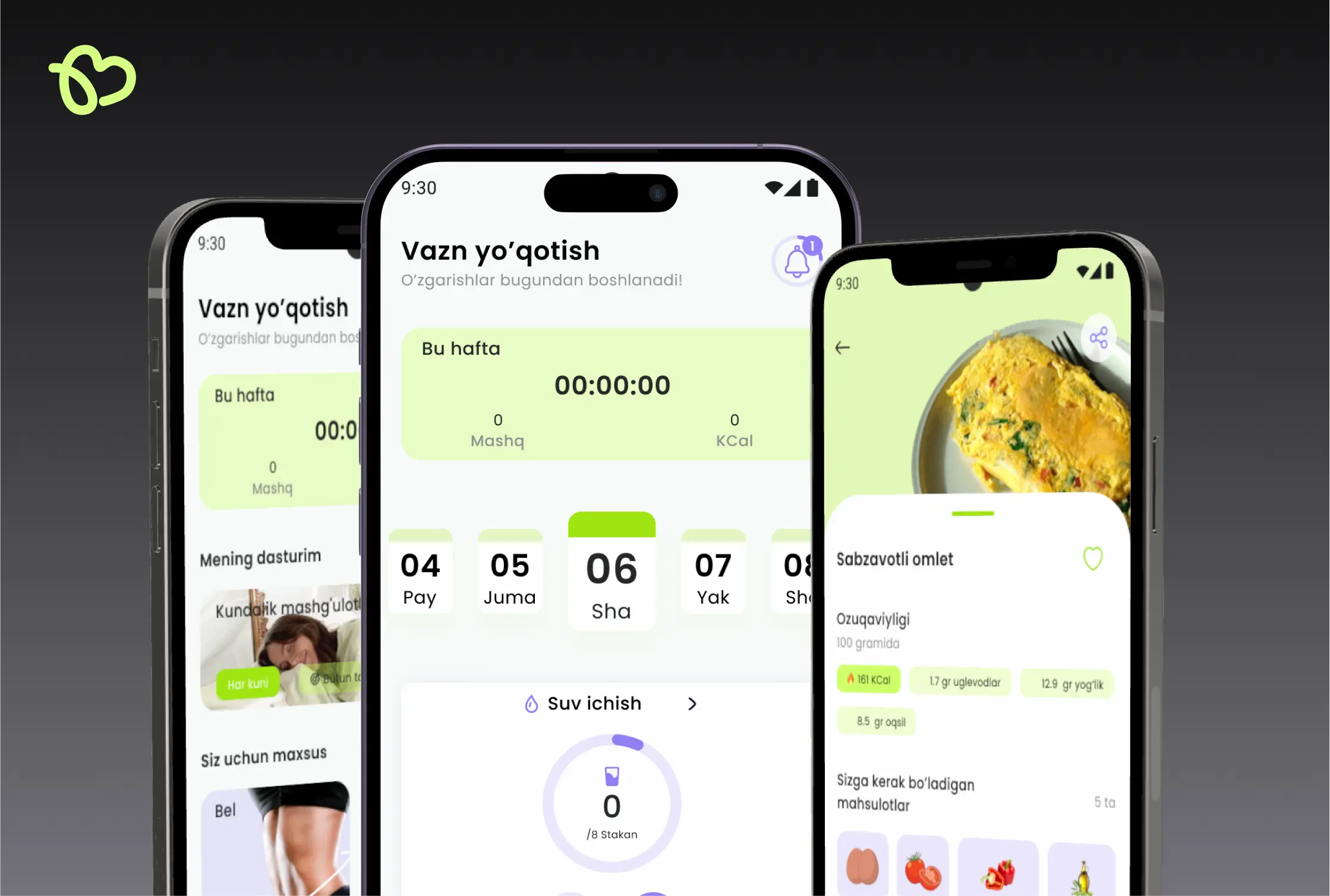 Fitness app design and logo with UI Kit
