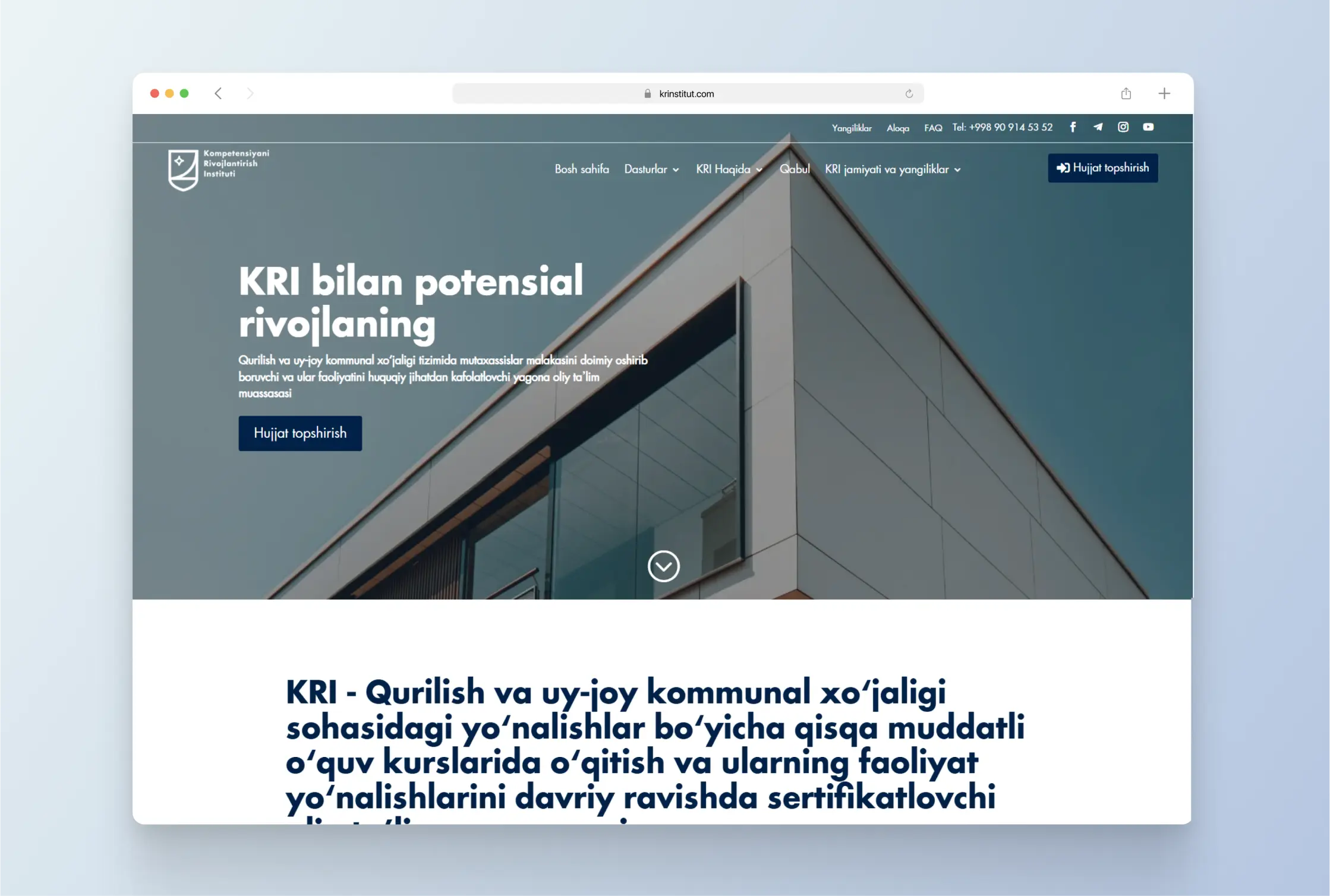 Website Redesign of KRI university